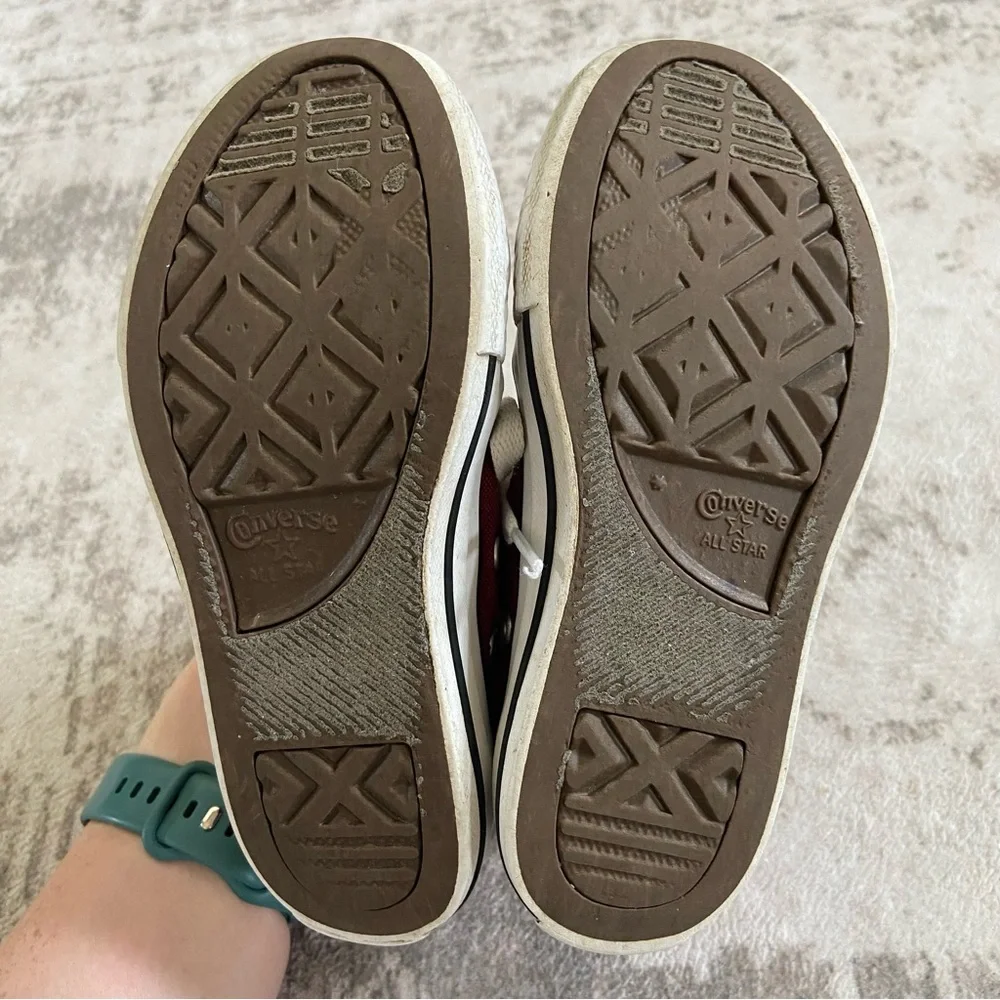 Kids Maroon Converse High-Tops Sneakers Sz 11 - Picture 10 of 10